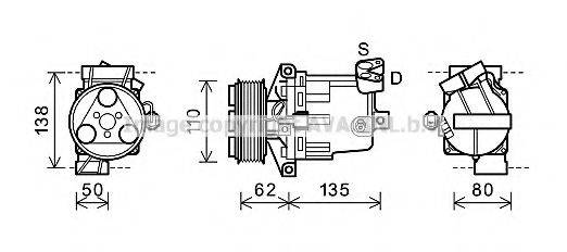 AVA QUALITY COOLING DNK342 Компресор, кондиціонер