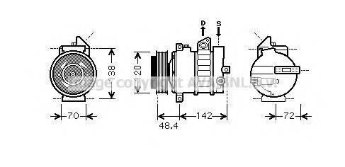 AVA QUALITY COOLING MSK437 Компресор, кондиціонер