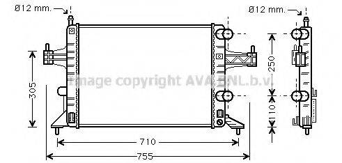 AVA QUALITY COOLING OL2303 Радіатор, охолодження двигуна