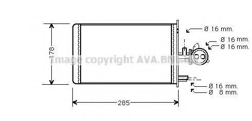 AVA QUALITY COOLING PE6173 Теплообмінник, опалення салону