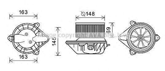 AVA QUALITY COOLING RT8587 Електродвигун, вентиляція салону