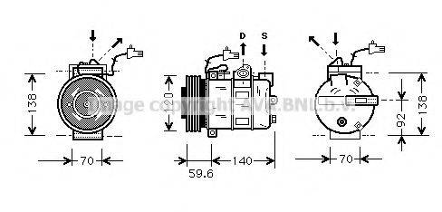 AVA QUALITY COOLING SBAK065 Компресор, кондиціонер