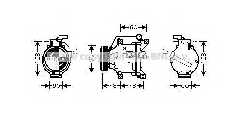 AVA QUALITY COOLING TOAK443 Компресор, кондиціонер