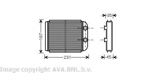 AVA QUALITY COOLING VO6132 Теплообмінник, опалення салону