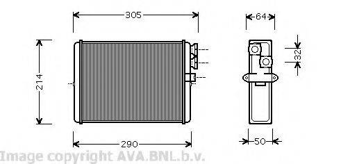 AVA QUALITY COOLING VOA6110 Теплообмінник, опалення салону