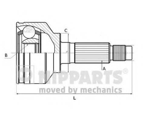 NIPPARTS J2820302 Шарнірний комплект, приводний вал