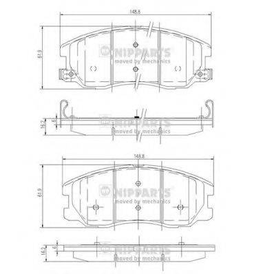 NIPPARTS J3600913 Комплект гальмівних колодок, дискове гальмо