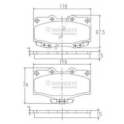 NIPPARTS J3602054 Комплект гальмівних колодок, дискове гальмо