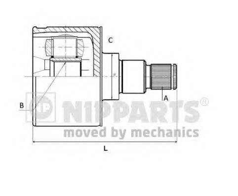 NIPPARTS N2830300 Шарнірний комплект, приводний вал