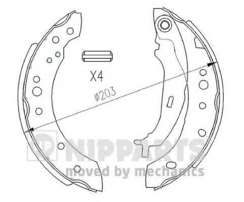 NIPPARTS N3505043 Комплект гальмівних колодок