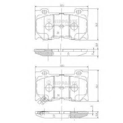 NIPPARTS N3601107 Комплект гальмівних колодок, дискове гальмо