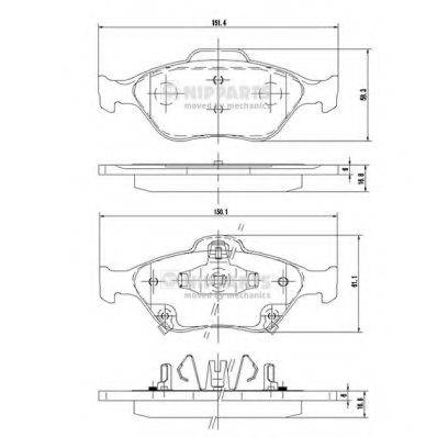 NIPPARTS N3602130 Комплект гальмівних колодок, дискове гальмо