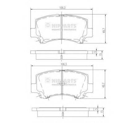 NIPPARTS J3608018 Комплект гальмівних колодок, дискове гальмо