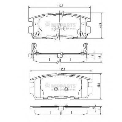 NIPPARTS J3610905 Комплект гальмівних колодок, дискове гальмо