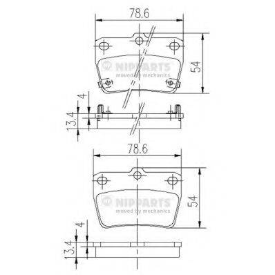 NIPPARTS J3612020 Комплект гальмівних колодок, дискове гальмо