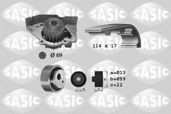 SASIC 3900024 Водяний насос + комплект зубчастого ременя