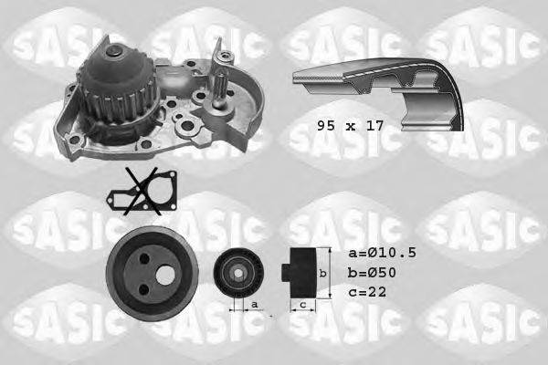 SASIC 3904002 Водяний насос + комплект зубчастого ременя