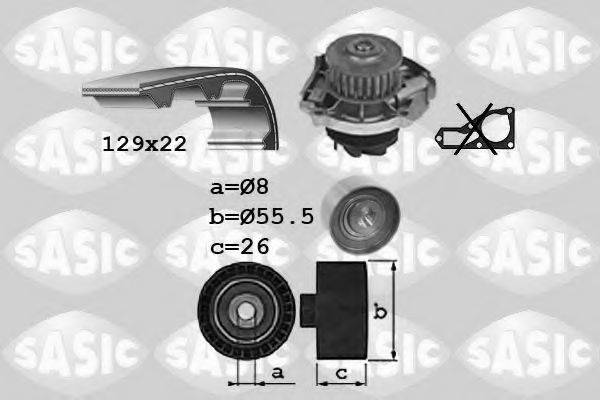 SASIC 3906042 Водяний насос + комплект зубчастого ременя