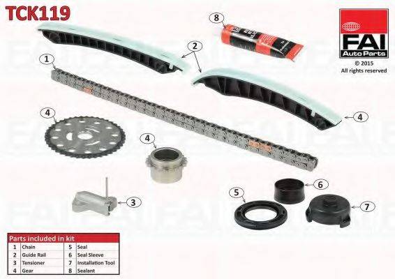 FAI AUTOPARTS TCK119 Комплект мети приводу розподільного валу