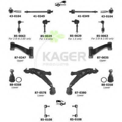 KAGER 800136 Підвіска колеса