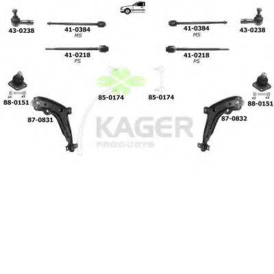 KAGER 800600 Підвіска колеса