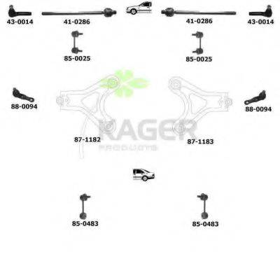 KAGER 800666 Підвіска колеса