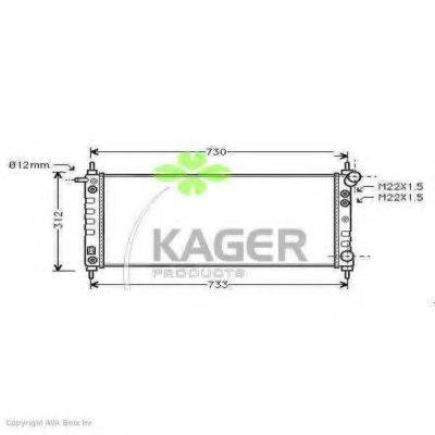 KAGER 310803 Радіатор, охолодження двигуна