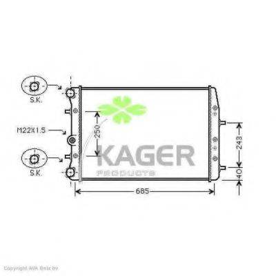 KAGER 310997 Радіатор, охолодження двигуна