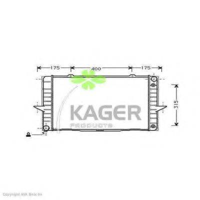 KAGER 311160 Радіатор, охолодження двигуна