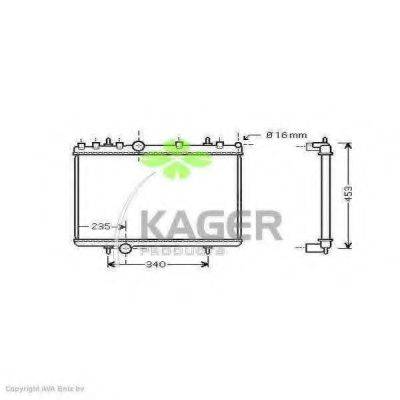 KAGER 311454 Радіатор, охолодження двигуна