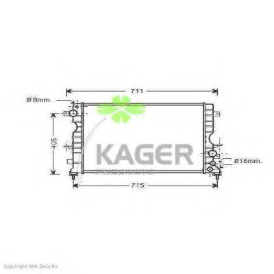 KAGER 312166 Радіатор, охолодження двигуна