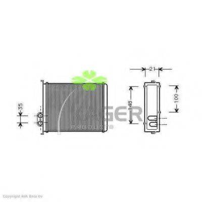 KAGER 320129 Теплообмінник, опалення салону