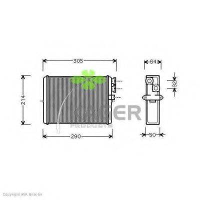 KAGER 320363 Теплообмінник, опалення салону