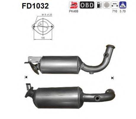 AS FD1032 Саджовий/частковий фільтр, система вихлопу ОГ