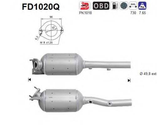 AS FD1020Q Саджовий/частковий фільтр, система вихлопу ОГ