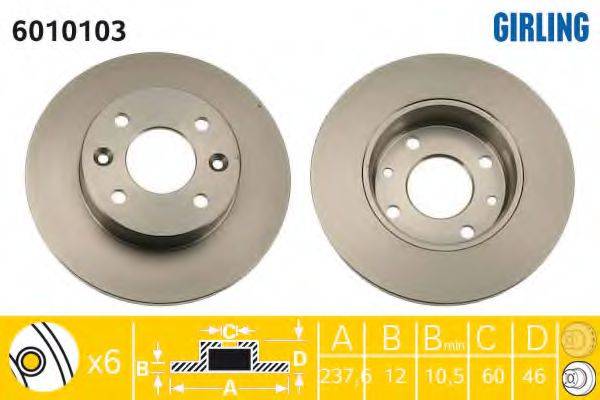 GIRLING 6010103 гальмівний диск