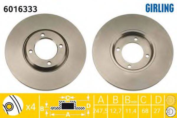 GIRLING 6016333 гальмівний диск