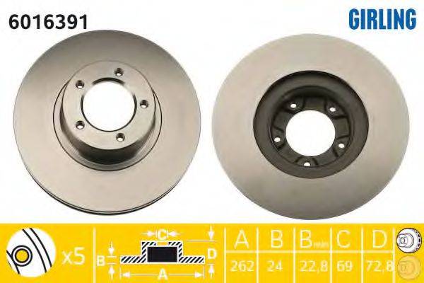 GIRLING 6016391 гальмівний диск