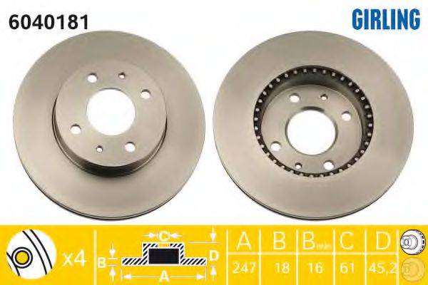 GIRLING 6040181 гальмівний диск