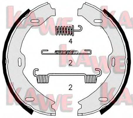 KAWE 08880 Комплект гальмівних колодок, стоянкова гальмівна система