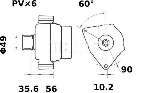 MAHLE ORIGINAL MG573 Генератор