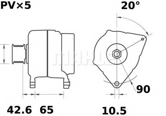 MAHLE ORIGINAL MG405 Генератор