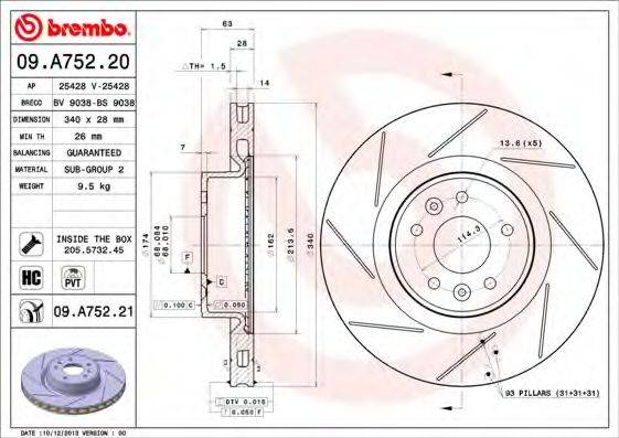 BRECO BV9038 гальмівний диск