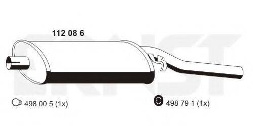 ERNST 112086 Глушник вихлопних газів кінцевий