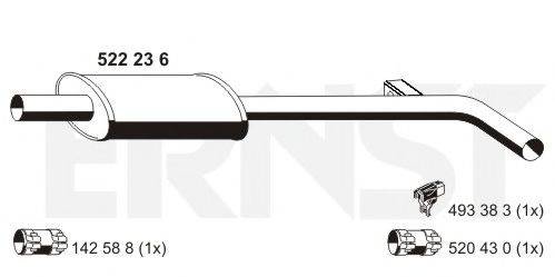 ERNST 522236 Середній глушник вихлопних газів