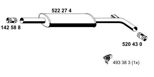 ERNST 522274 Середній глушник вихлопних газів