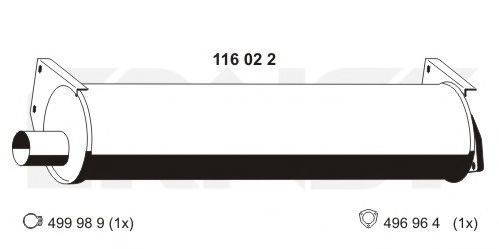 ERNST 116022 Глушник вихлопних газів кінцевий