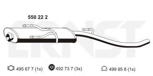 ERNST 550222 Середній глушник вихлопних газів