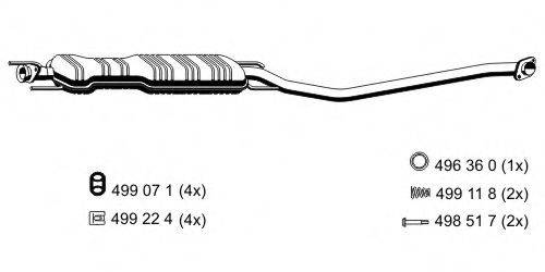 ERNST 043052 Середній глушник вихлопних газів