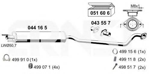 ERNST 044165 Середній глушник вихлопних газів